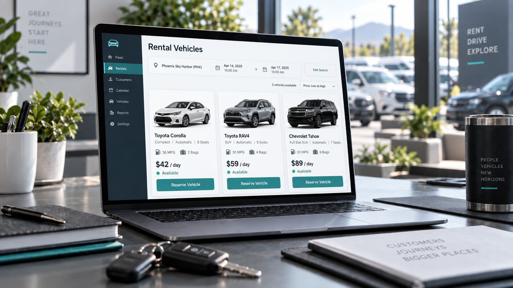 Doards rental form embedded on a website